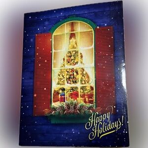 🍄Happy Holiday Lighted Christmas Card Photo Holder Gift Frame 7.25" x 9.5"
